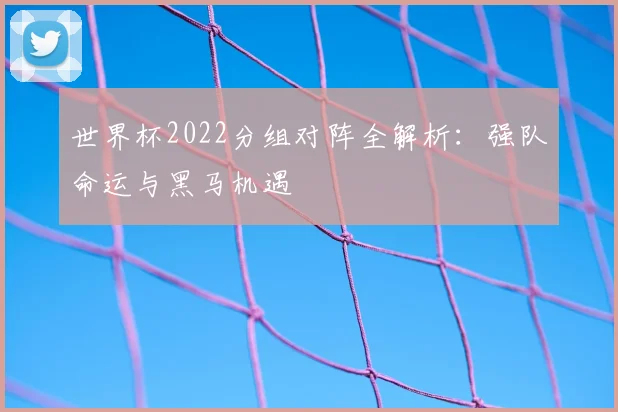 世界杯2022分组对阵全解析:强队命运与黑马机遇